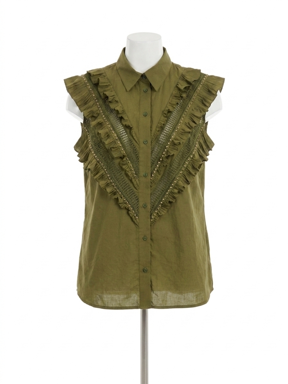 NEW ESSENTIEL ANTWERP jeandarlene sleeveless top in olive martini